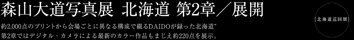 森山大道 写真展 - 北海道-第2章/展開 第2章ではデジタル・カメラによる最新のカラー作品もまじえ約220点を展示”
