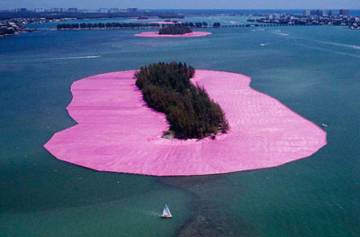 Surrounded Islands, Biscayne Bay, Greater Miami, Florida, 1980-1983 photo: Wolfgang Volz (C) Christo,1983